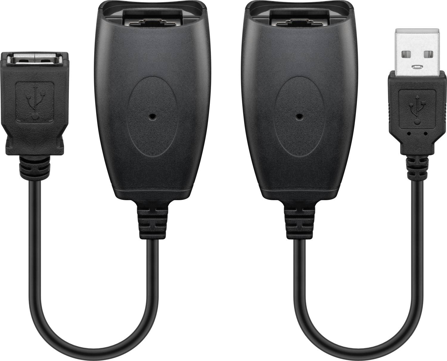 Câble d'extension Goobay USB 2.0 Hi-Speed, Noir - Fiche USB 2.0 (Type A) > Prise USB 2.0 (Type A)-0