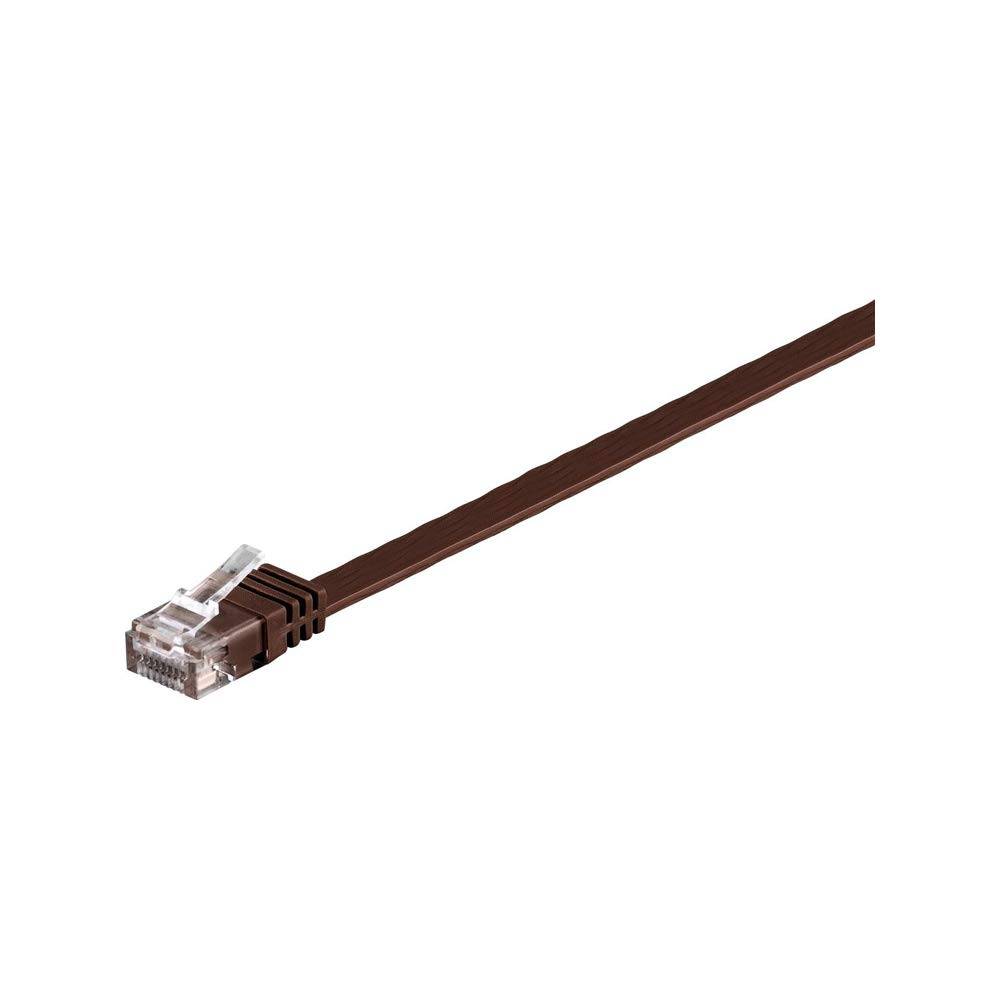 Câble patch plat Goobay CAT 6, U/UTP, marron foncé 3 m-4