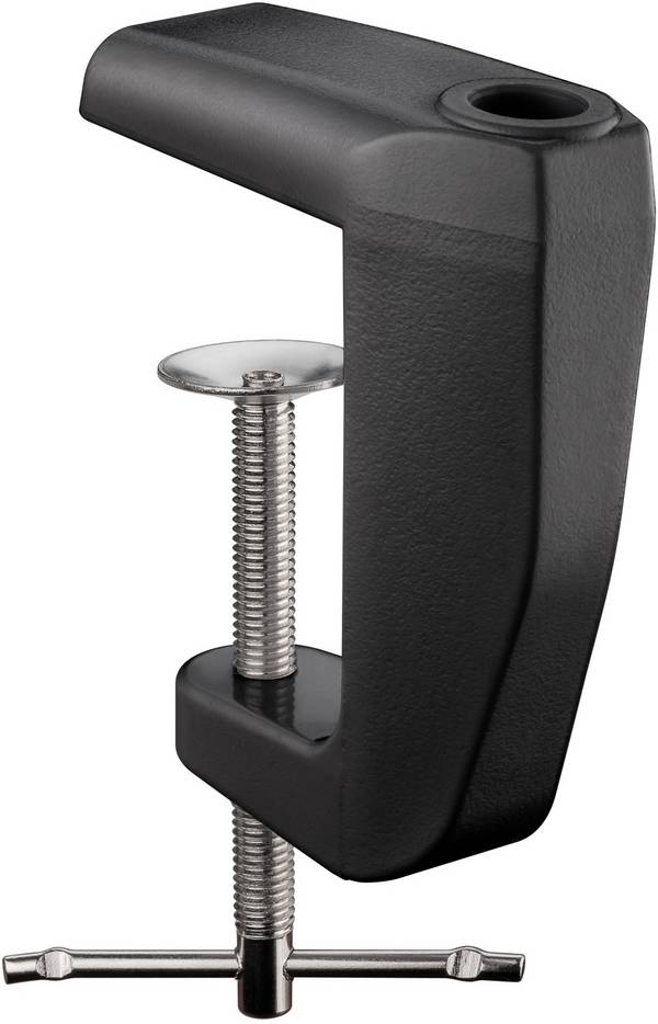 Pince de table de rechange Goobay pour lampes loupes à bras articulé, noire - pour épaisseurs de plateau de table 0...