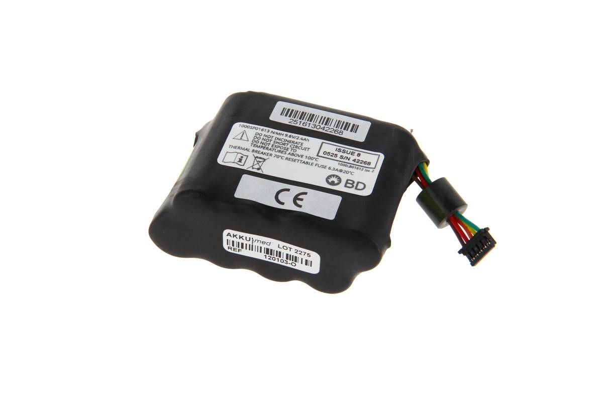 Batterie NiMH d'origine compatible avec la pompe à perfusion Alaris Medical System Asena (Carefusion) VP - 9,6 V 2400...-0
