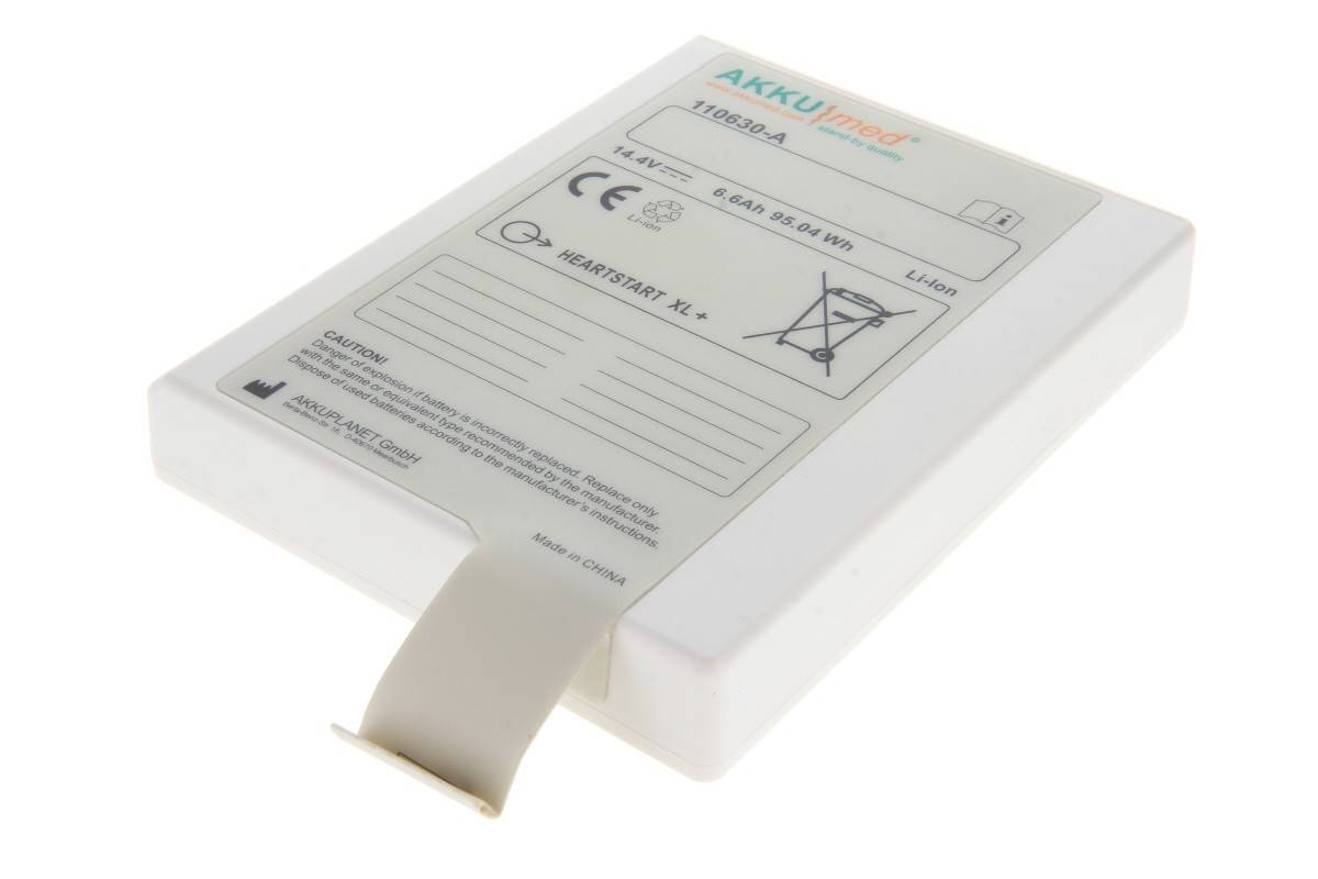 Batterie Li-ion AKKUmed compatible avec le défibrillateur-moniteur Philips Heartstart XL+ - Type 989803167281 - 14,4...-0