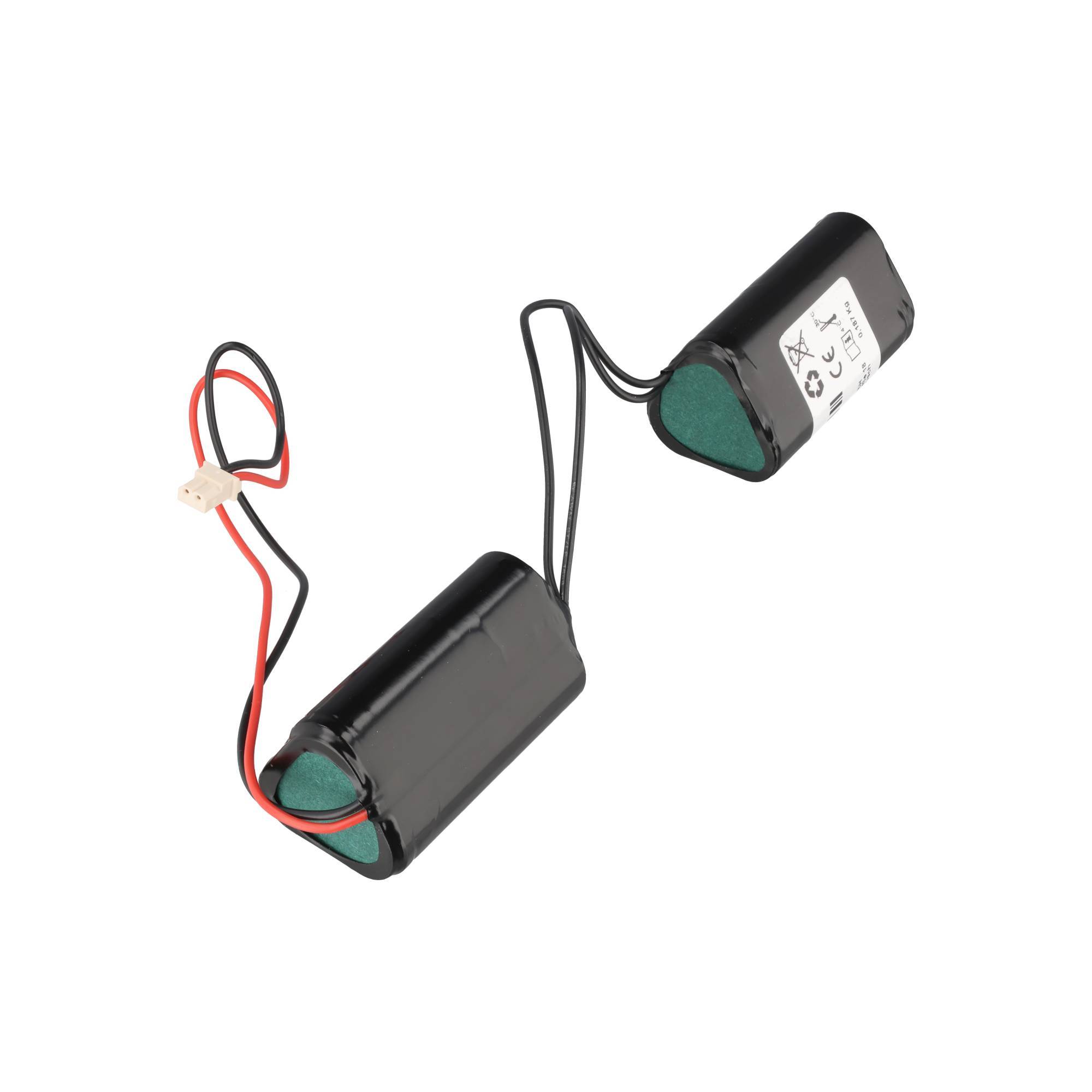 Batterie pour éclairage de secours NiMH 7,2V 1500mAh D1x3x2 Mignon AA avec câble et fiche remplace Beghelli 415393001-3