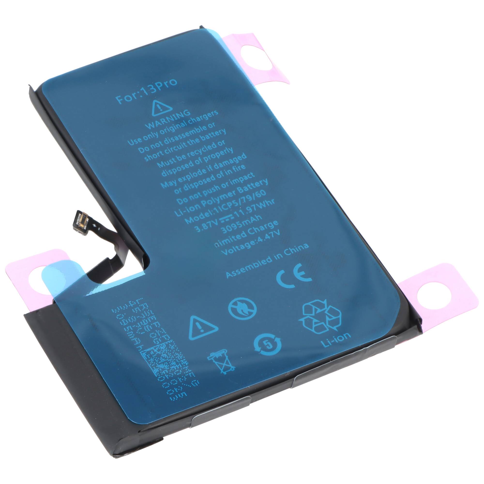 Batterie adaptée pour Apple iPhone 13 Pro, Li-Polymer, 3.85V, 3095mAh, 11.9Wh, intégrée, sans outils-1