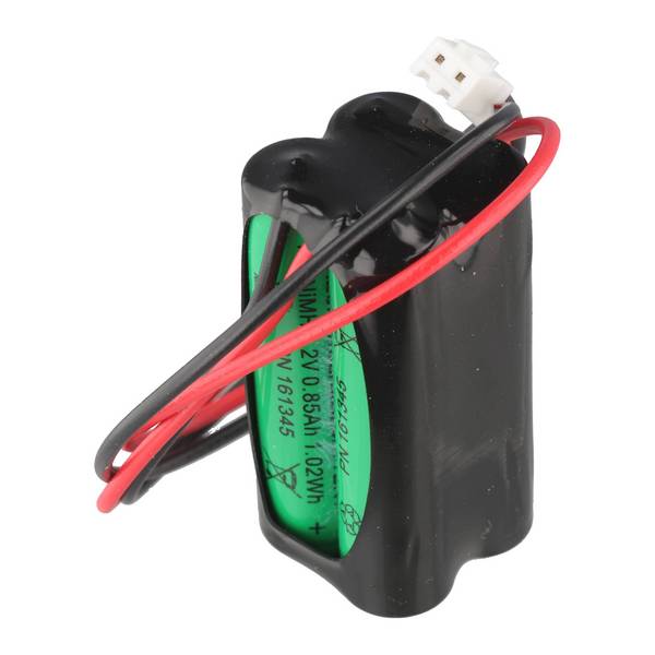 Batterie d'éclairage de secours NiMH 4,8 V 800 mAh F2x2 Micro AAA avec câble et prise 100 mm remplace Fischer...