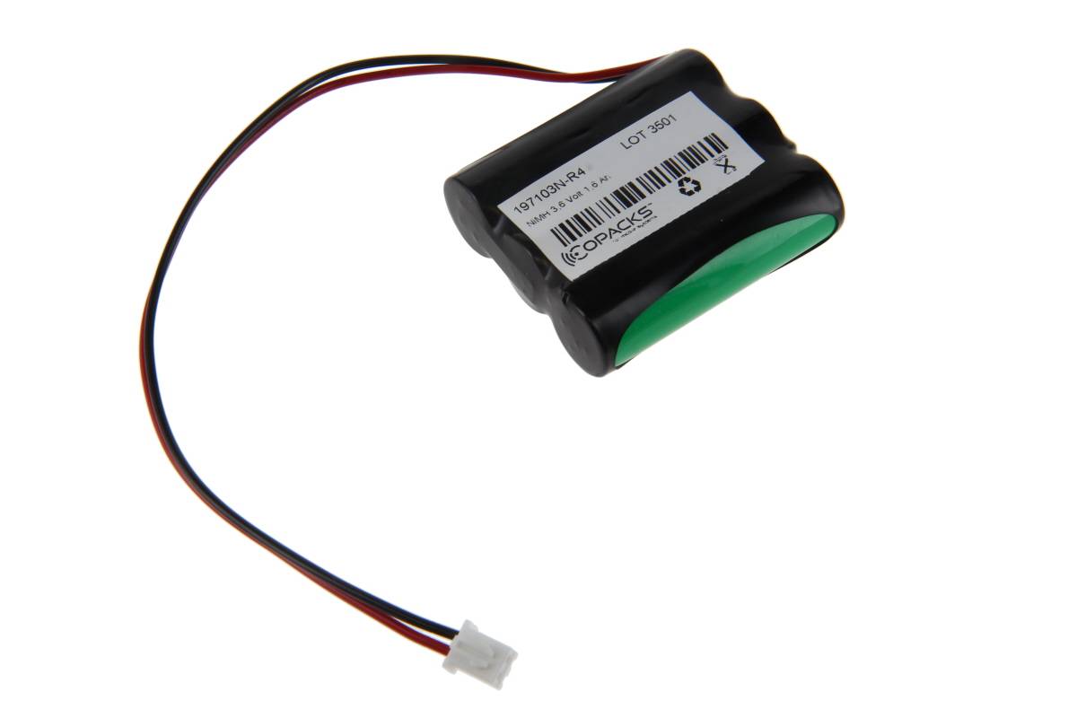 Pile NiMH 3,6 volts, capacité 1600 mAh, câble de 20 cm, connecteur JST, format AA.-0