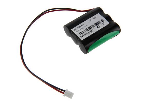 Pile NiMH 3,6 volts, capacité 1600 mAh, câble de 20 cm, connecteur JST, format AA.