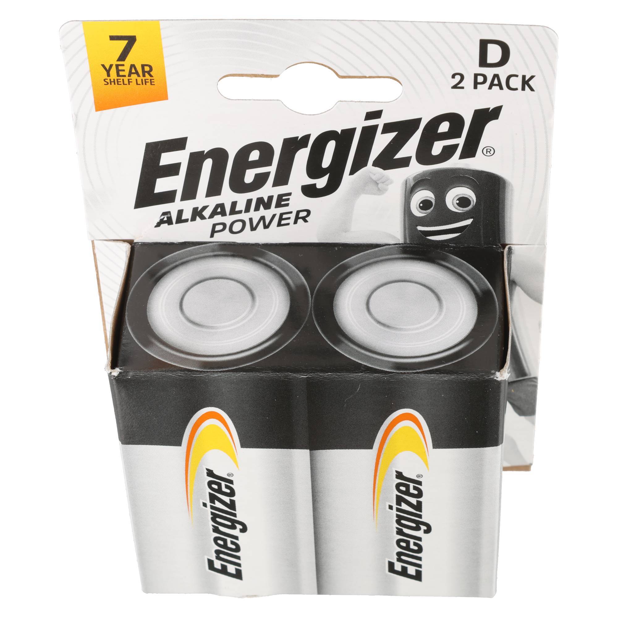 Piles alcalines Energizer, monobloc, D, LR20, 1,5 V, emballage blister (lot de 2)-2