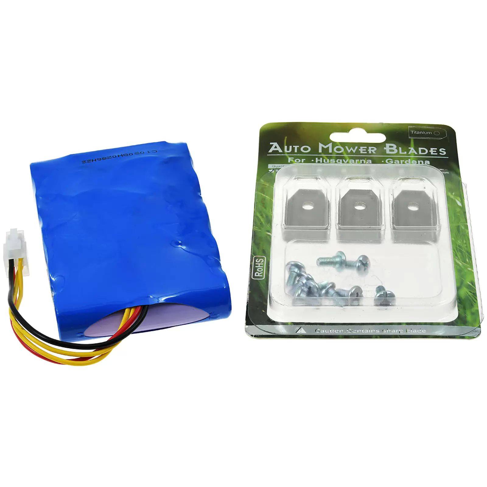 Batterie d'alimentation compatible avec le robot tondeuse Husqvarna Automower 310 (2015/2016/2017) avec 9 lames de...-0