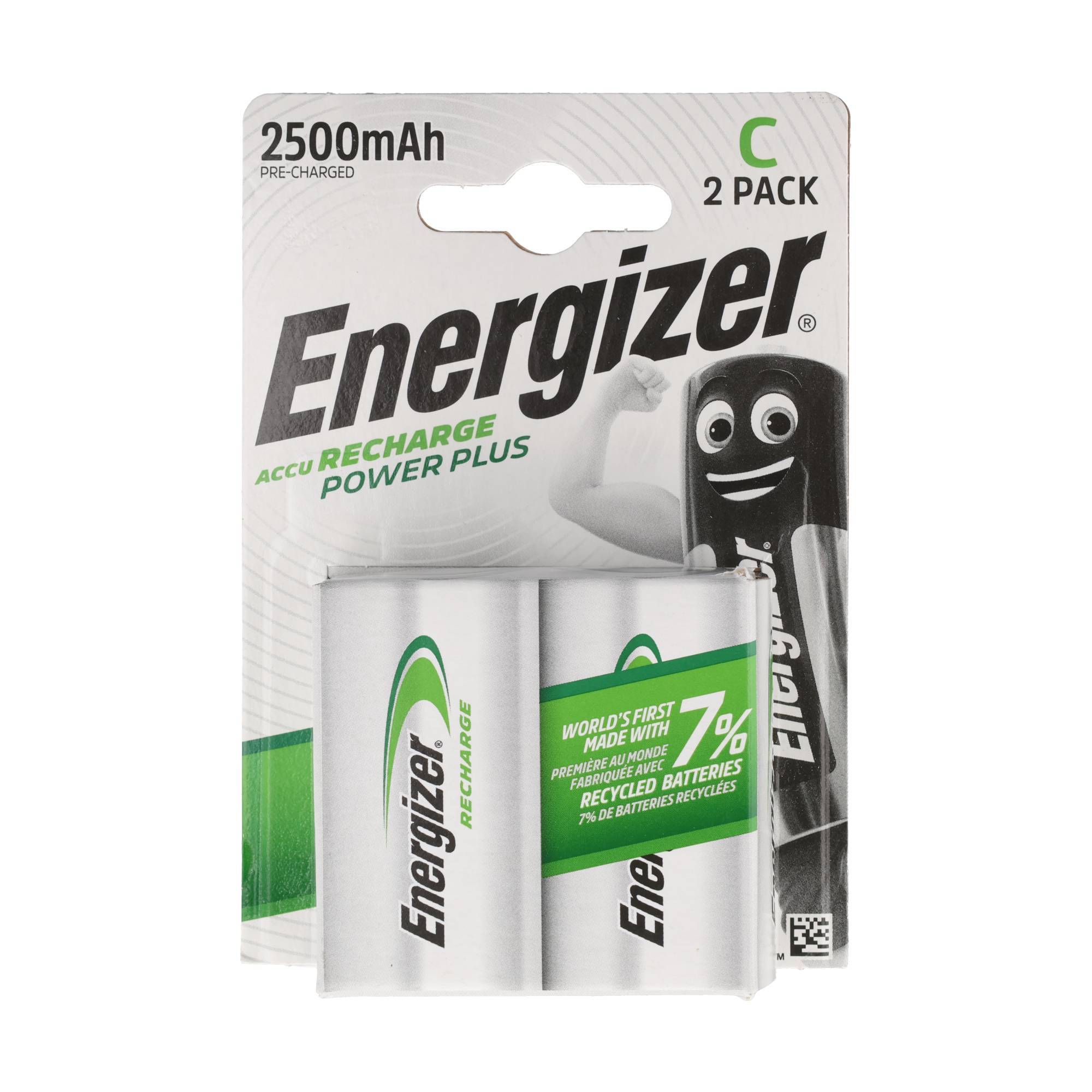 Piles Energizer NiMH, Baby, C, HR14, 1,2 V/2 500 mAh Power Plus, préchargées, blister (lot de 2)-0