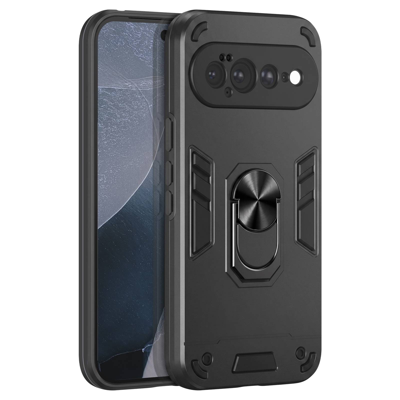 Coque pour Google Pixel 11 Pro XL Antichoc avec Bague et Cache Caméra-0