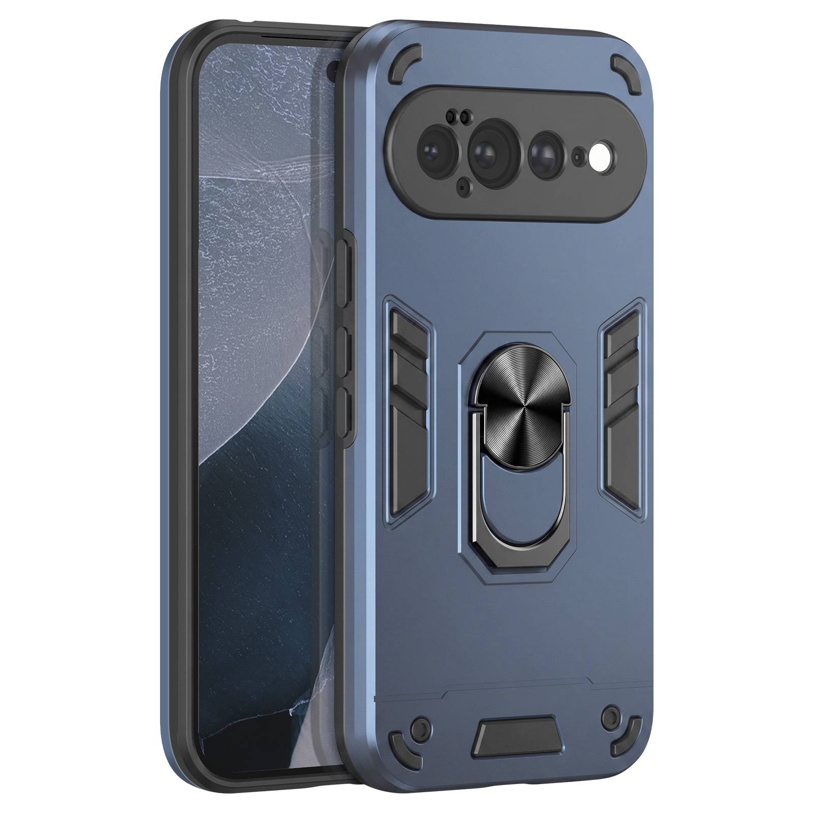 Coque pour Google Pixel 11 Pro XL Antichoc avec Bague et Cache Caméra-0