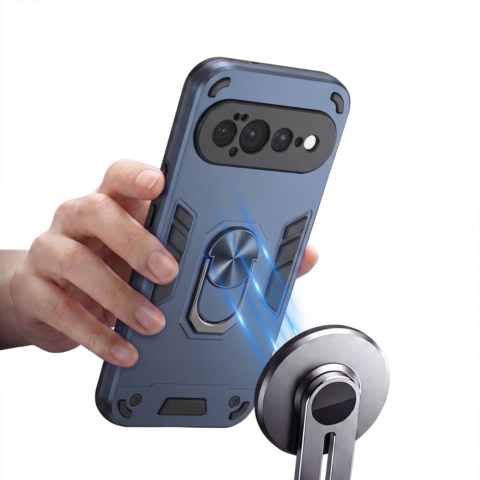 Coque pour Google Pixel 11 Pro XL Antichoc avec Bague et Cache Caméra-3