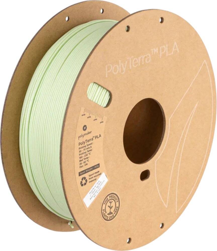 Polymaker 70869 PolyTerra PLA Filament PLA faible teneur en plastique 1.75 mm 1000 g menthe 1 pc(s)-1