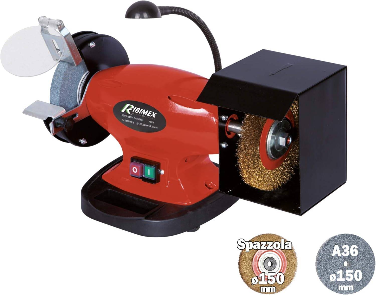 Touret à meuler à meule et brosse 250 W-2