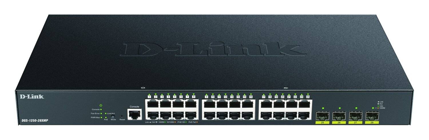 D-Link DGS-1250-28XMP Switch Gigabit 28 ports Smart Managed Poe+ 4x 10G-3