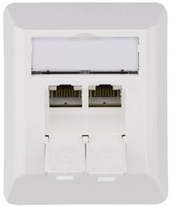 Prise réseau double avec deux ports RJ45.