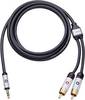 Cinch-RCA / Jack audio Câble de raccordement [2x Cinch-RCA mâle - 1x Jack mâle 3.5 mm] 1.50 m noir contacts dorés Oehlbach I-CONNECT J-35/R