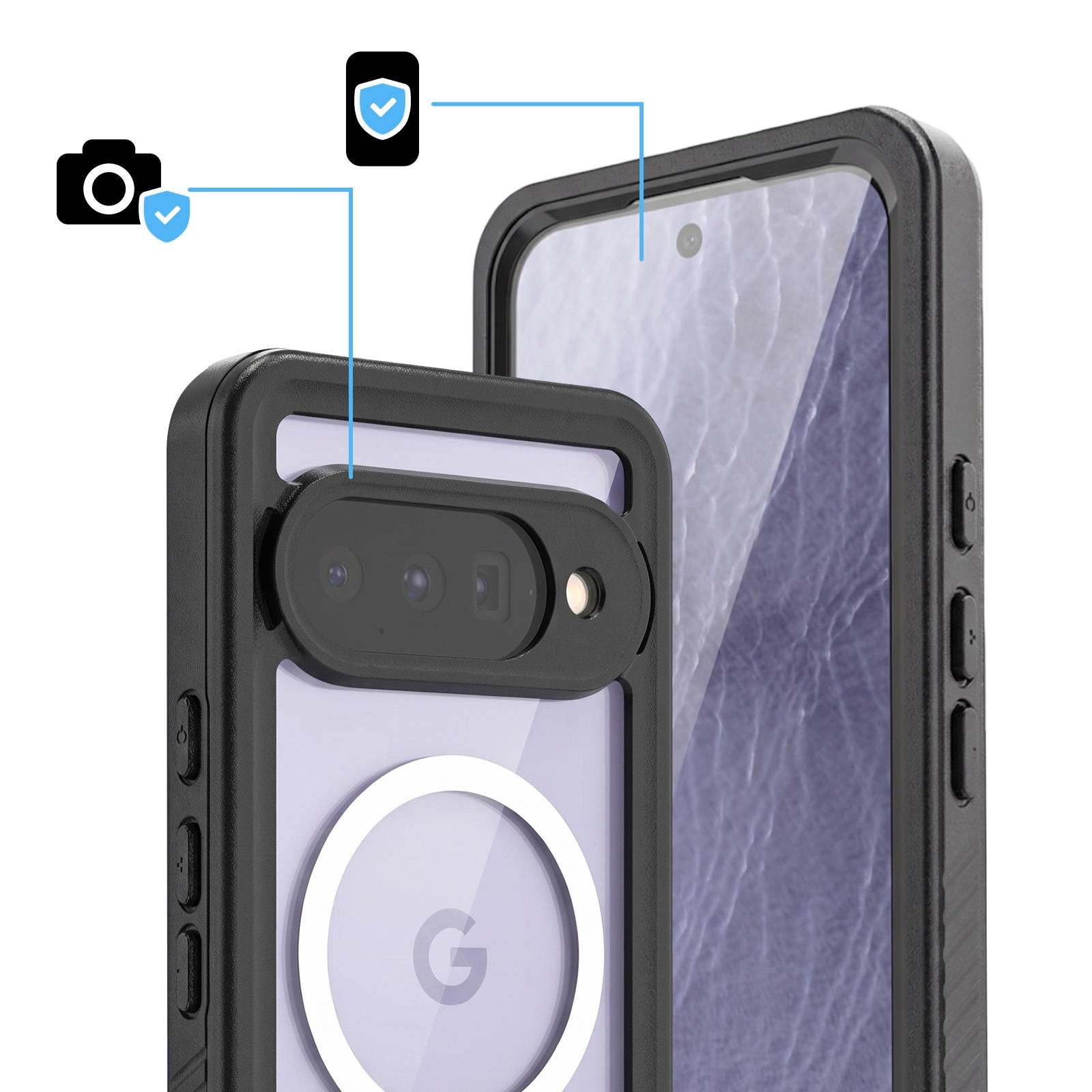 Coque MagSafe pour Google Pixel 11 Étanche IP68 Antichoc 2m avec Dragonne-3