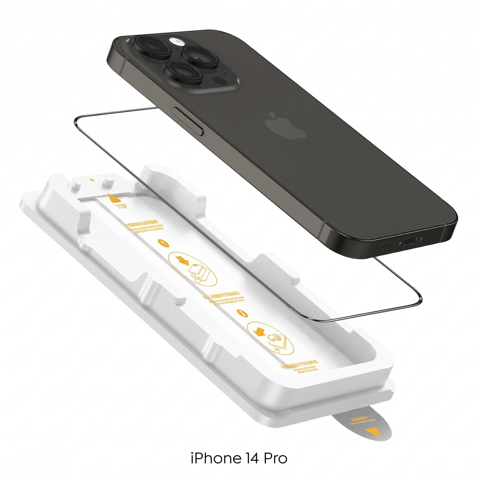 Verre Trempé pour iPhone 14 Pro Antichoc avec Kit de Pose Magic Box-2