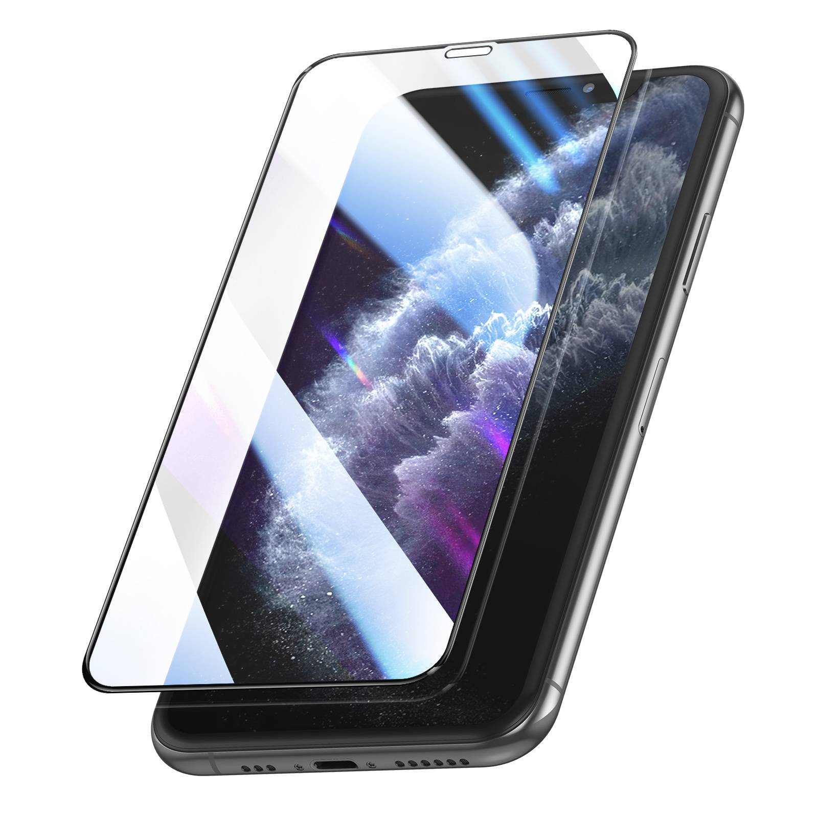 Verre Trempé pour iPhone 11 Pro / X / XS Antichoc avec Kit de Pose Magic Box-0