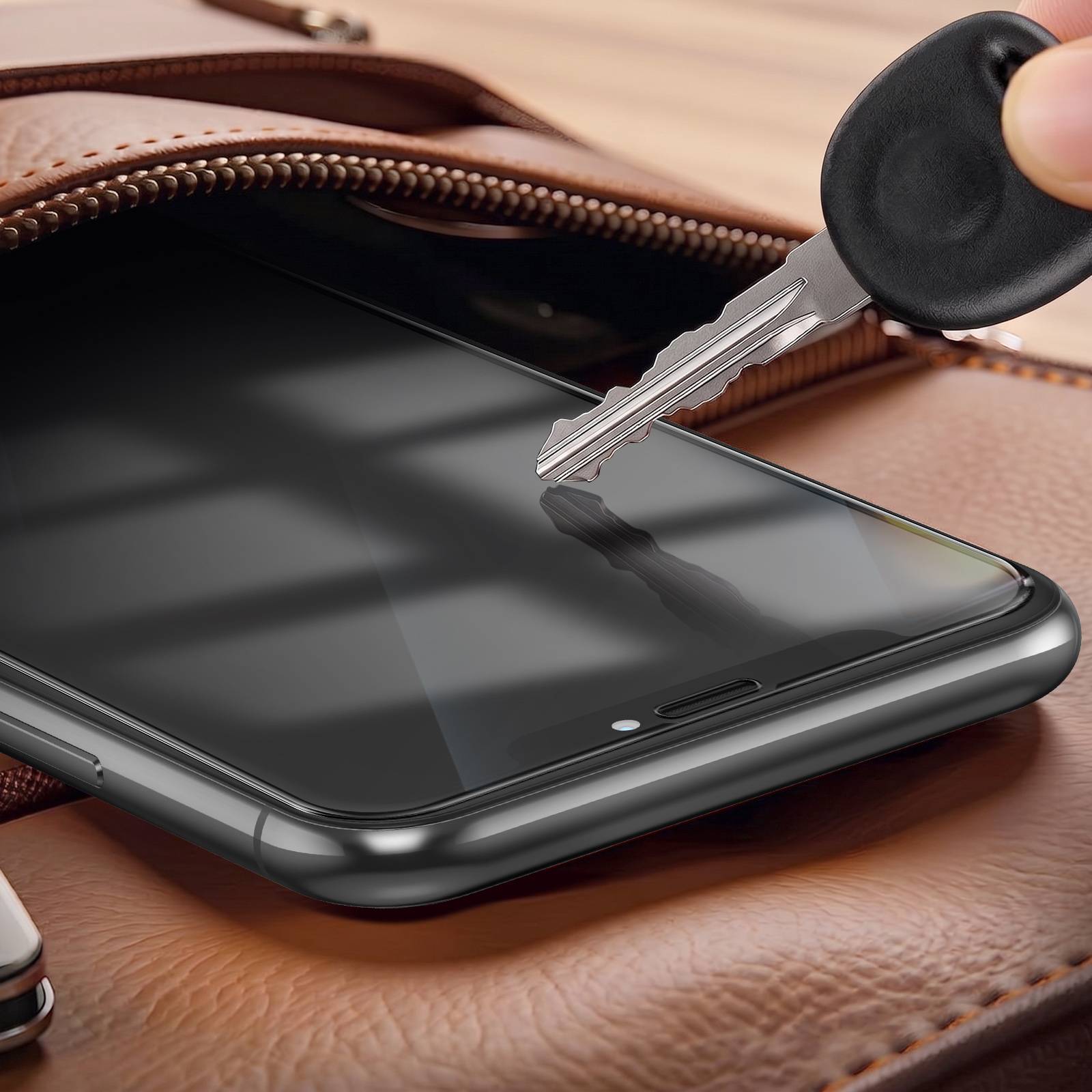 Verre Trempé pour iPhone 11 Pro / X / XS Antichoc avec Kit de Pose Magic Box-3