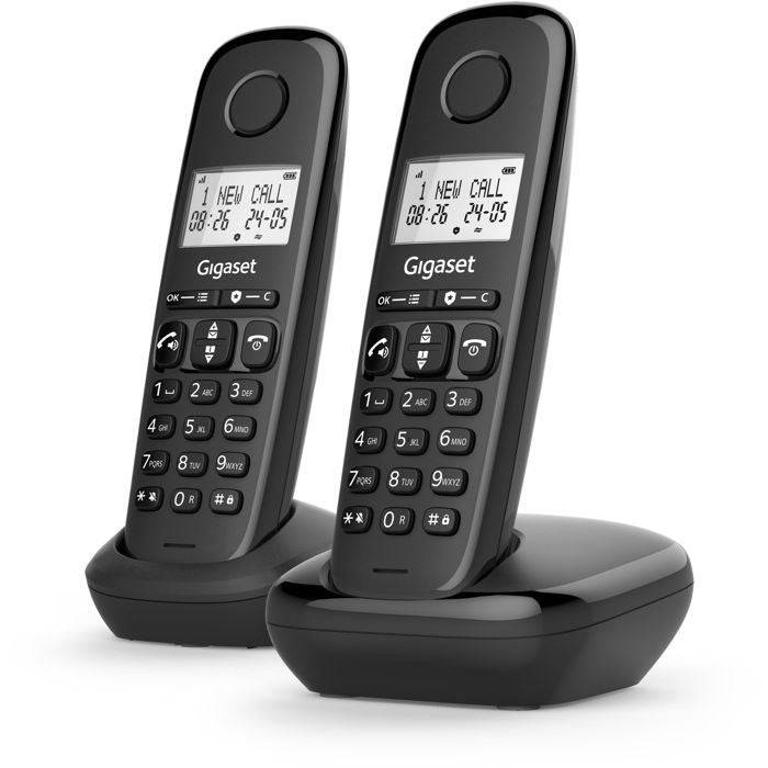 Téléphone Sans Fil Duo Dect Noir Gigaset BASIC100DUONOIR-2