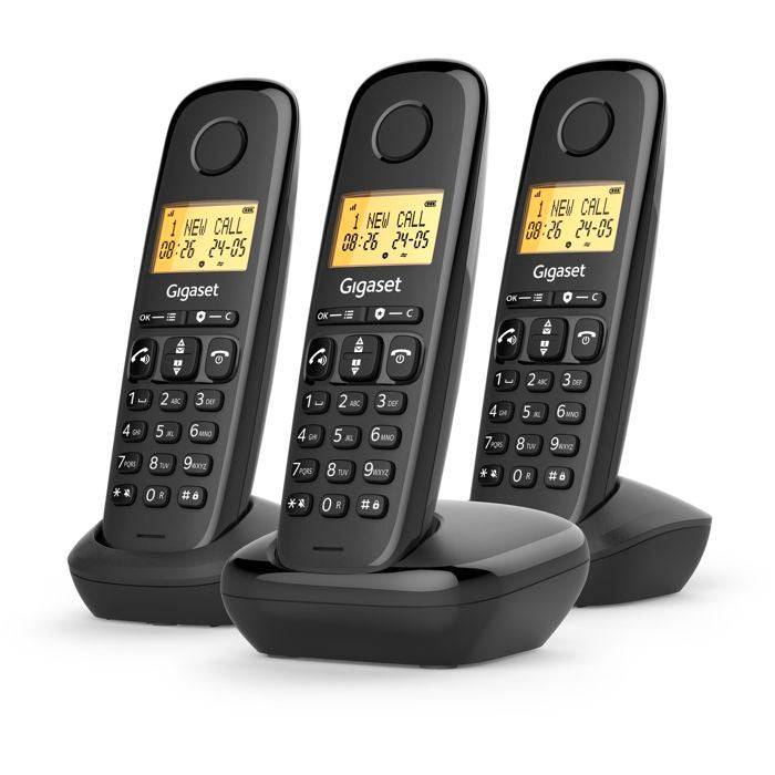 Téléphone Sans Fil Noir Gigaset BASIC100TRIONOIR-2