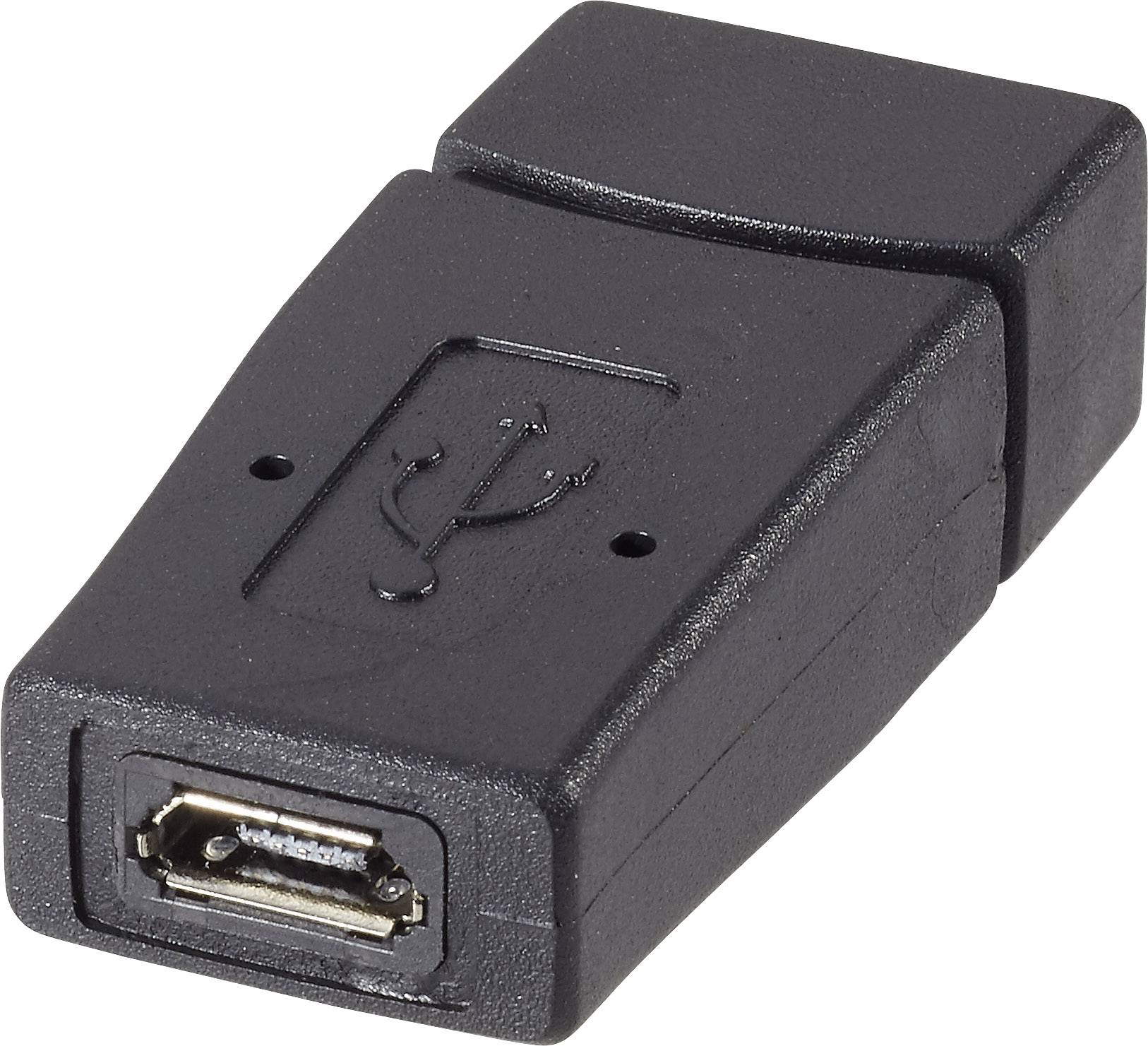 Adaptateur USB 2.0 Renkforce rf-usba-01 - [1x USB 2.0 type A femelle - 1x USB 2.0 femelle Micro-B] - noir