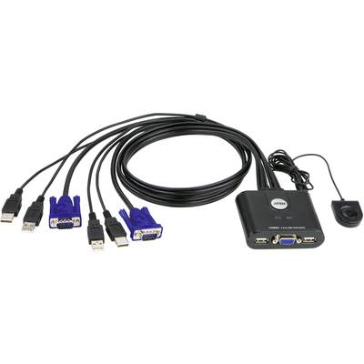 Commutateur KVM à câble VGA USB 2 ports avec sélecteur de port