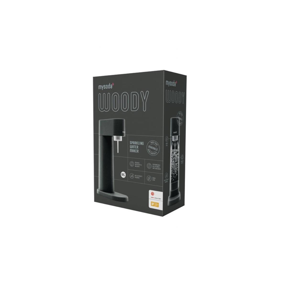Pack Machine à Gazéifier L'eau + 1l Bouteille - Noir Mysoda EUR-WD002F-B-FR-2