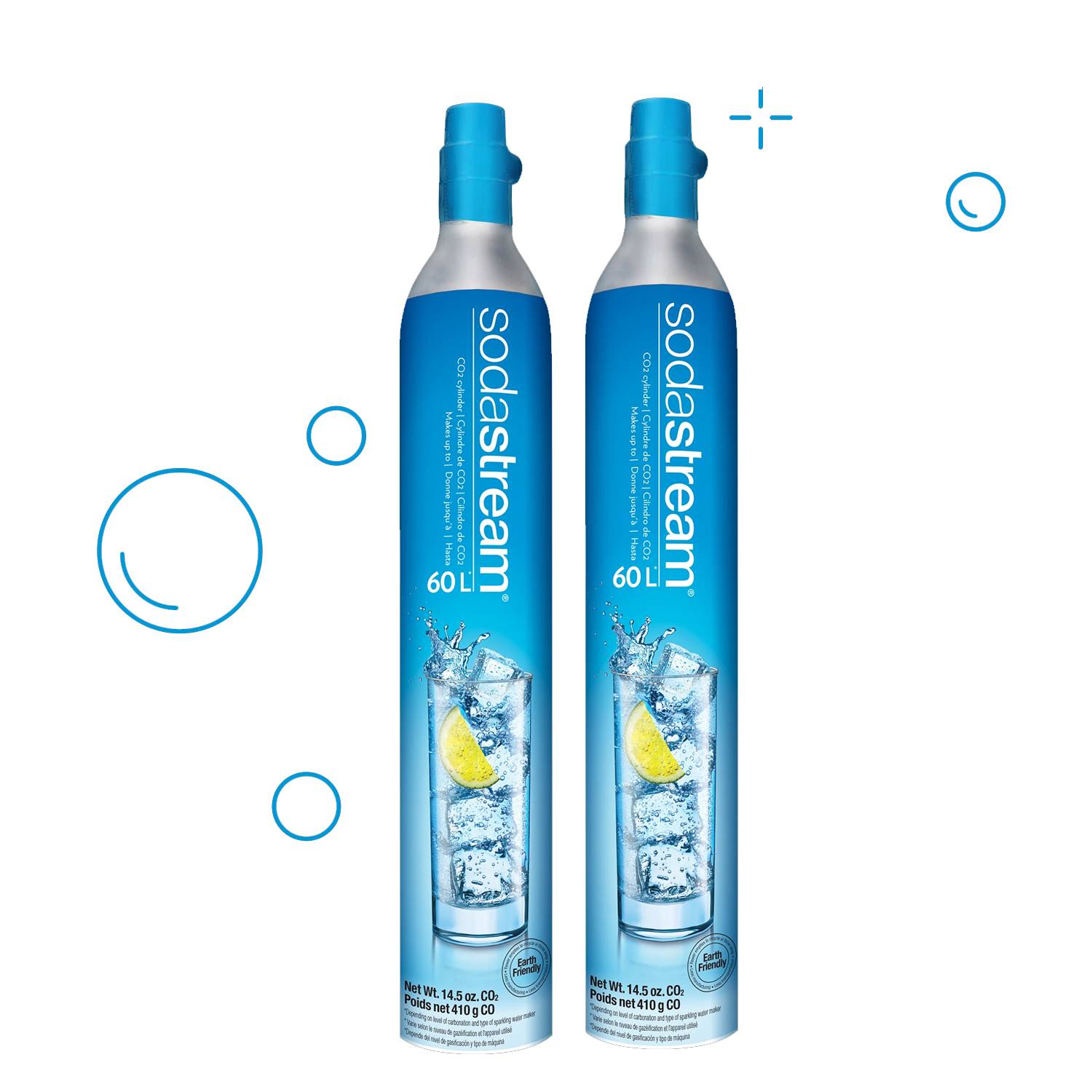 Lot De 2 Cylindres De Recharge De Gaz Co2 60l Pour Machine à Gazéifier Sodastream 2 x cylindre gaz-0