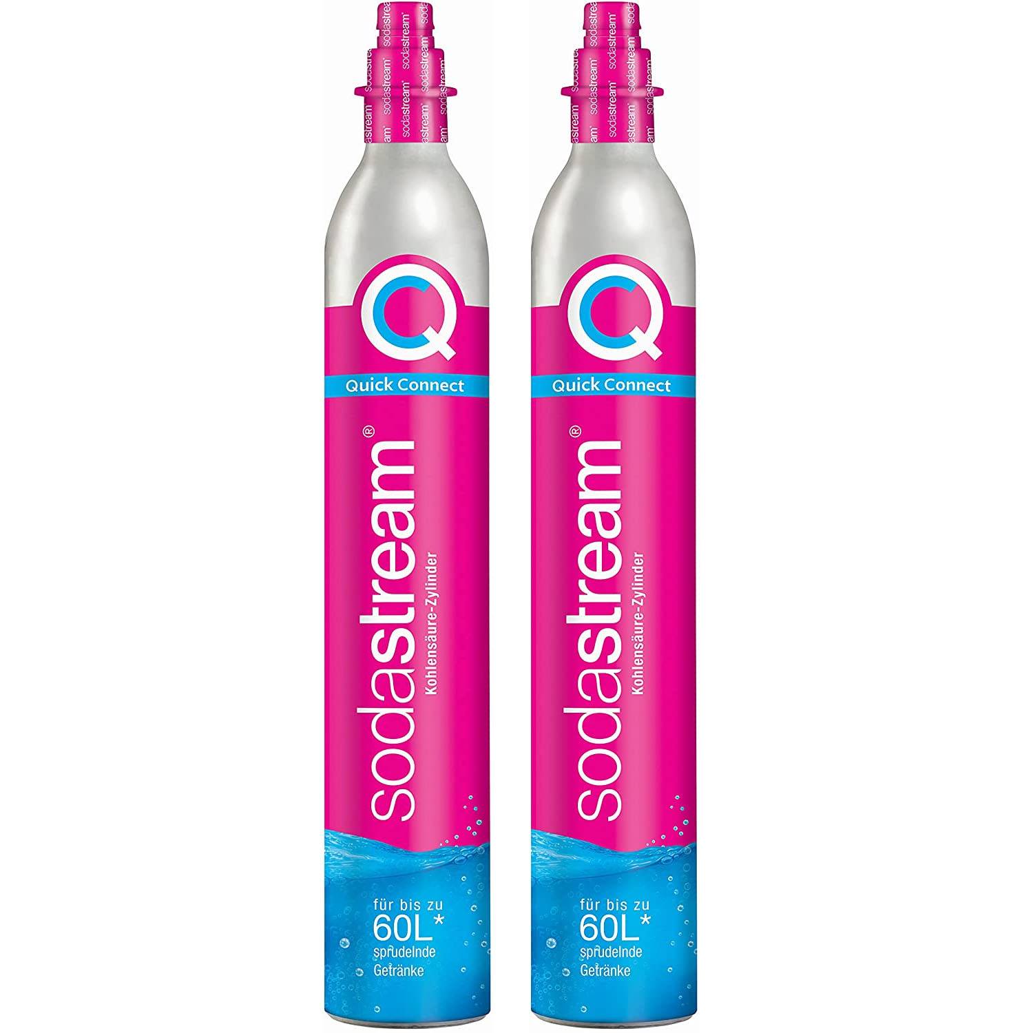 Lot De 2 Cylindres De Gaz Co2 60l Quick Connect Pour Machine à Gazéifier Sodastream 2 x cylindre quick connect-0