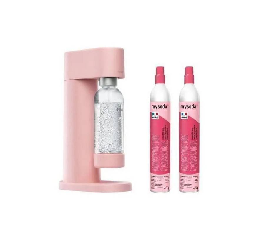 Machine à Gazéifier L'eau + 1 Bouteille + 2 Cylindres Supplémentaires Mysoda p2c-wd002f-lp-0