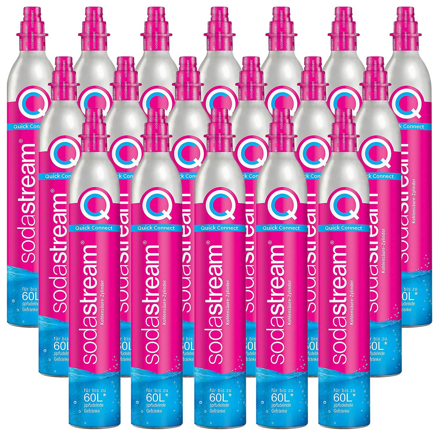 Lot De 18 Cylindres De Gaz Co2 60l Quick Connect Pour Machine à Gazéifier Sodastream 18 x cylindre quick connect-0