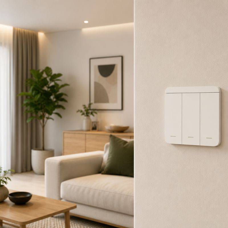 Interrupteur Mural sans Fil Bouton Triple - SILAMP-2