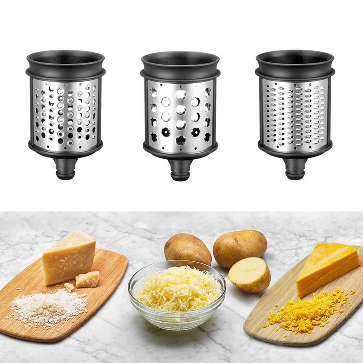 Set De 3 Cylindres à Râpe Pour Robot Artisan 5ksmvsa Kitchenaid 5 KSMEMVSC-2