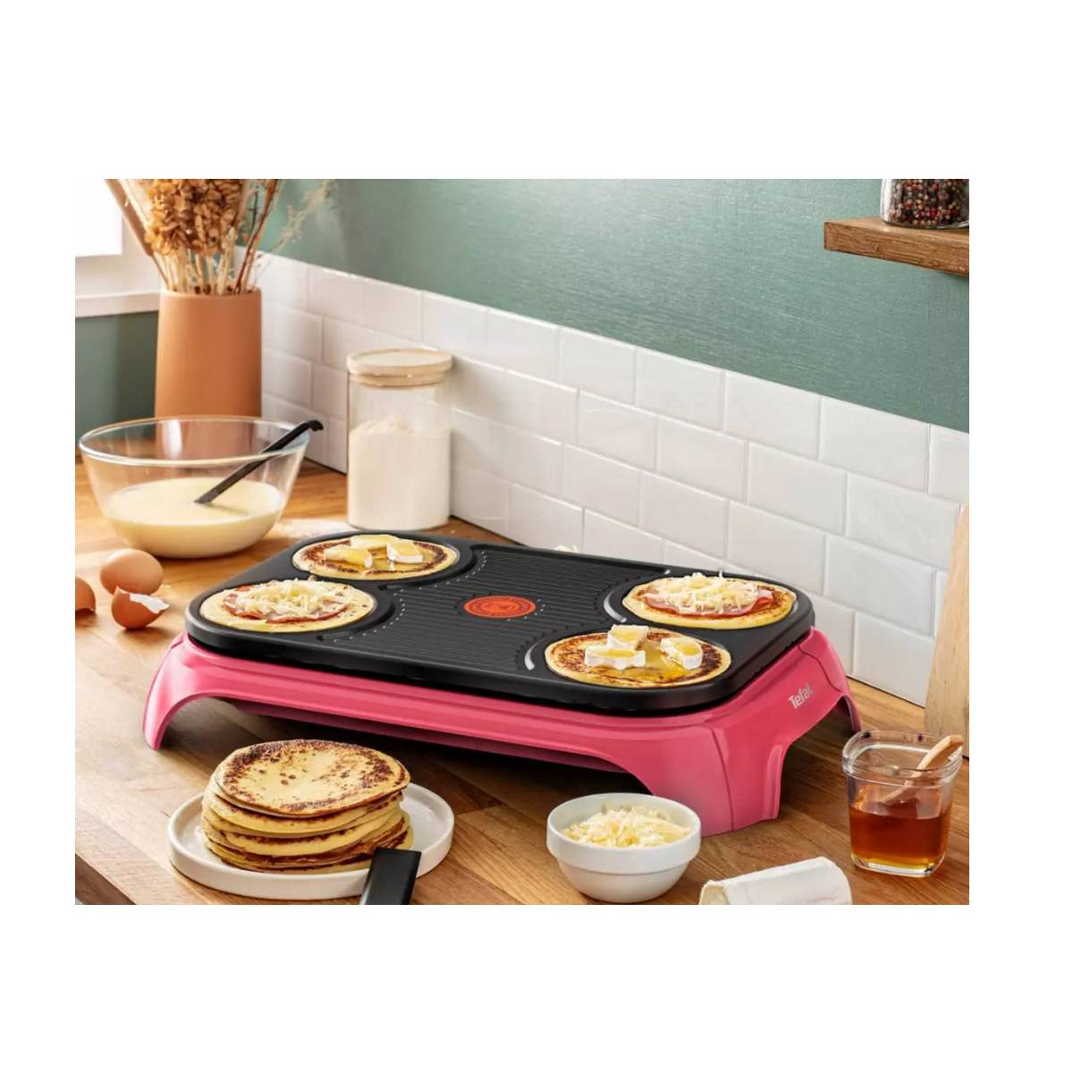 Crêpière 1000w 4x12cm Rose Tefal PY55A7F0-2
