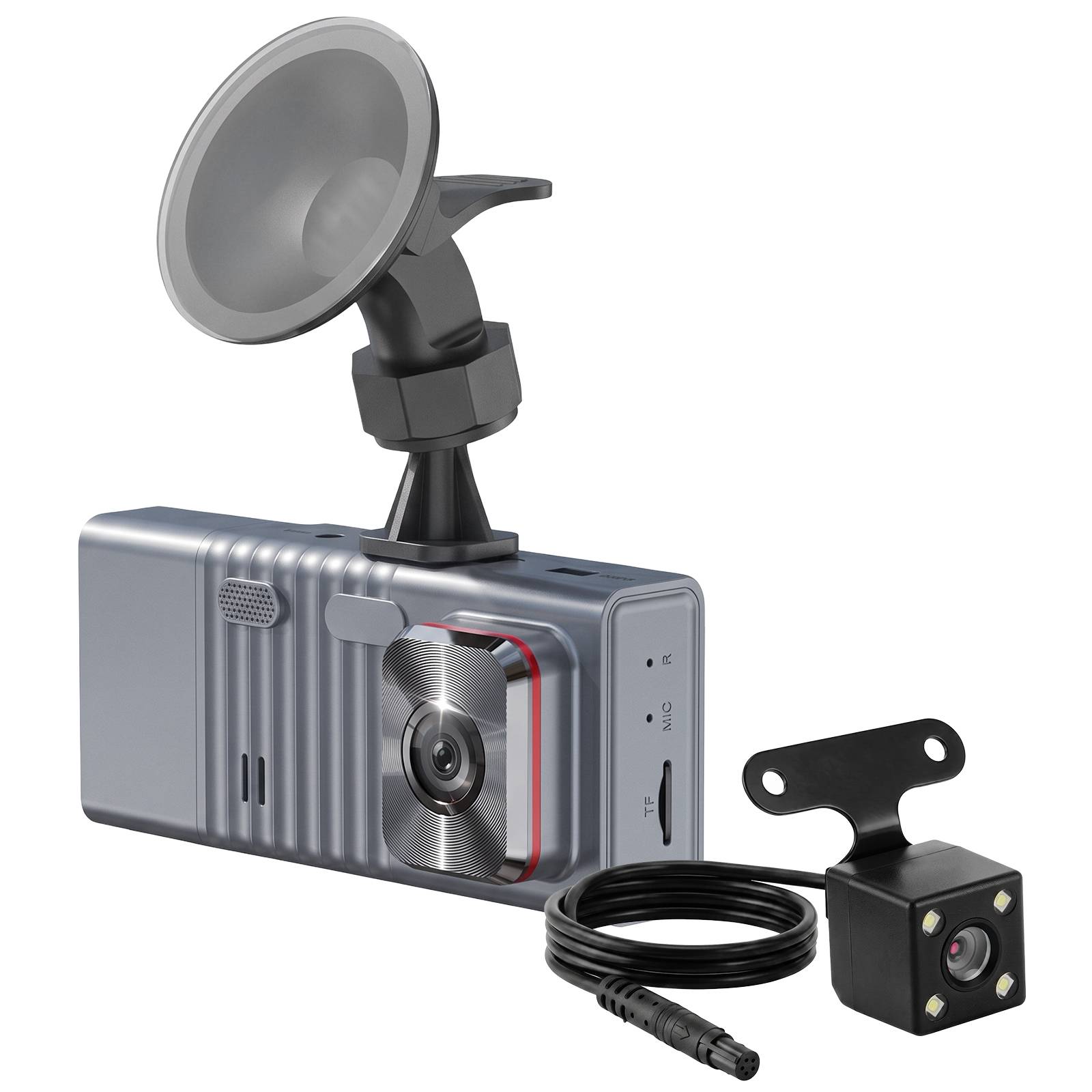 Dashcam pour Voiture Triple Objectif Caméra Full HD avec Vision Nocturne et WiFi-0