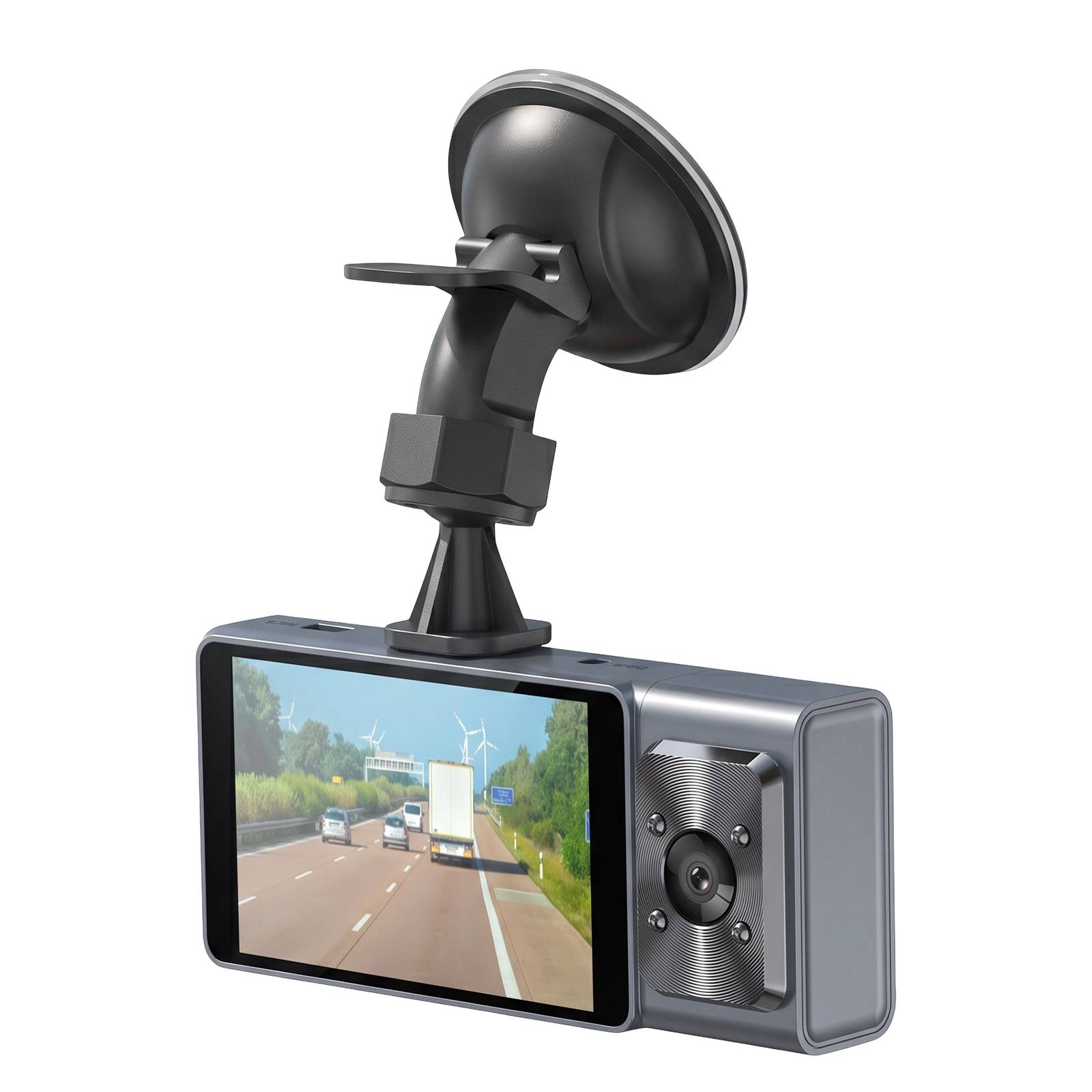 Dashcam pour Voiture Triple Objectif Caméra Full HD avec Vision Nocturne et WiFi-1
