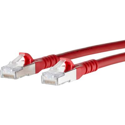 Metz Connect 1308453066-E RJ45 Câble réseau, câble patch CAT 6a S/FTP 3.00 m rouge avec cliquet d'encastrement 1 pc(s)