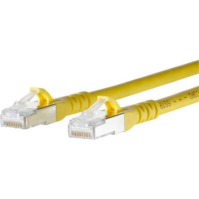 Metz Connect 1308453077-E RJ45 Câble réseau, câble patch CAT 6a S/FTP 3.00 m jaune avec cliquet d'encastrement 1 pc(s)