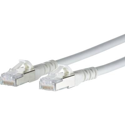 Metz Connect 1308453088-E RJ45 Câble réseau, câble patch CAT 6a S/FTP 3.00 m blanc avec cliquet d'encastrement 1 pc(s)