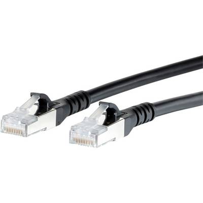 Metz Connect 1308455000-E RJ45 Câble réseau, câble patch CAT 6a S/FTP 5.00 m noir avec cliquet d'encastrement 1 pc(s)