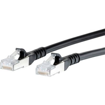 Metz Connect 1308457000-E RJ45 Câble réseau, câble patch CAT 6a S/FTP 7.00 m noir avec cliquet d'encastrement 1 pc(s)