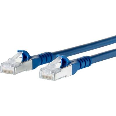 Metz Connect 1308450544-E RJ45 Câble réseau, câble patch CAT 6a S/FTP 0.50 m bleu avec cliquet d'encastrement 1 pc(s)