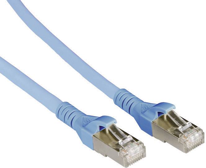 Metz Connect 1308453044-E RJ45 Câble réseau, câble patch CAT 6a S/FTP 3.00 m bleu avec cliquet d'encastrement 1 pc(s)