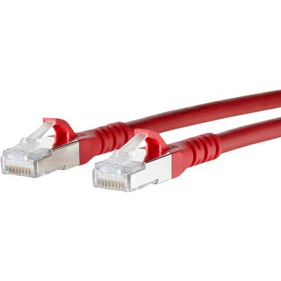 Metz Connect 1308450566-E RJ45 Câble réseau, câble patch CAT 6a S/FTP 0.50 m rouge avec cliquet d'encastrement 1 pc(s)