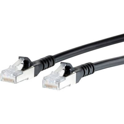 Metz Connect 1308451000-E RJ45 Câble réseau, câble patch CAT 6a S/FTP 1.00 m noir avec cliquet d'encastrement 1 pc(s)