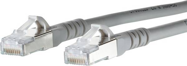 Metz Connect 130845A533-E RJ45 Câble réseau, câble patch CAT 6a S/FTP 15.00 m gris avec cliquet d'encastrement 1 pc(s)