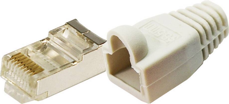 Connectique RJ45 CAT 5e, blindé LogiLink MP0011 RJ45 mâle, droit Pôle: 8P8C gris 100 pc(s)